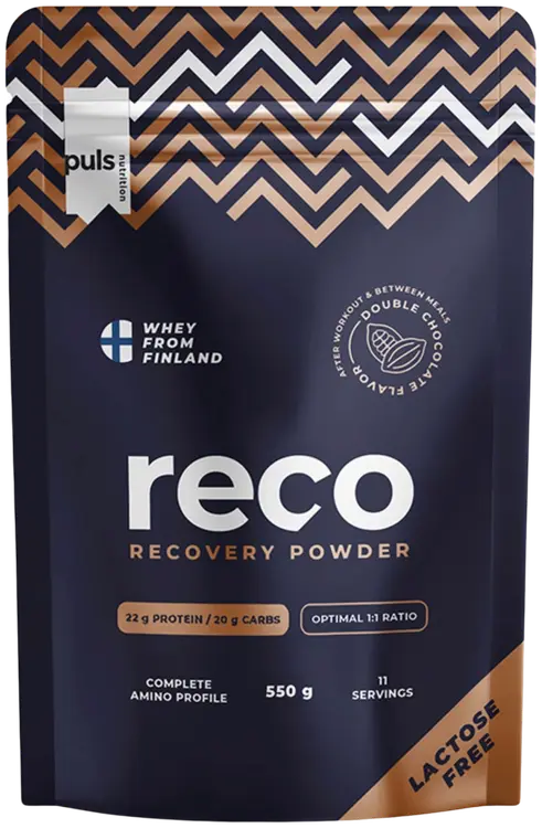 PULS RECO 550g Suklaan makuinen proteiini-hiilihydraattijuomajauhe