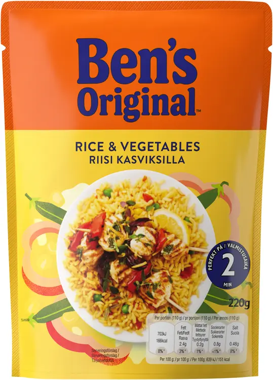 Ben's Original Valmisriisi kasviksilla 220g