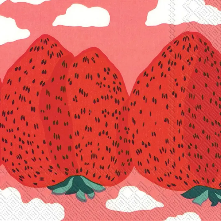 Marimekko 25cm Mansikkavuoret roosa 20kpl lautasliina