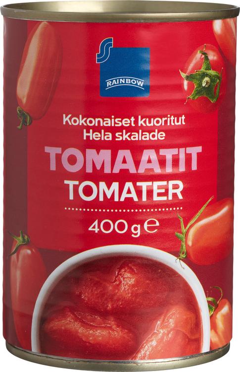 Rainbow kokonaiset kuoritut tomaatit 400/240 g
