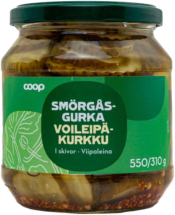 Coop voileipäkurkku viipaleina 550/310 g