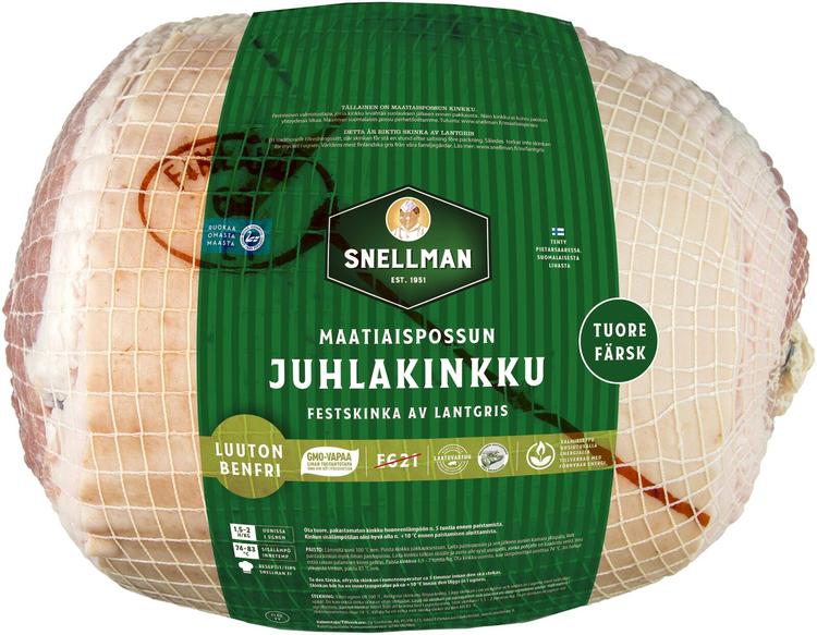 Snellman Maatiaispossun juhlakinkku luuton harmaasuolattu tuore n5kg