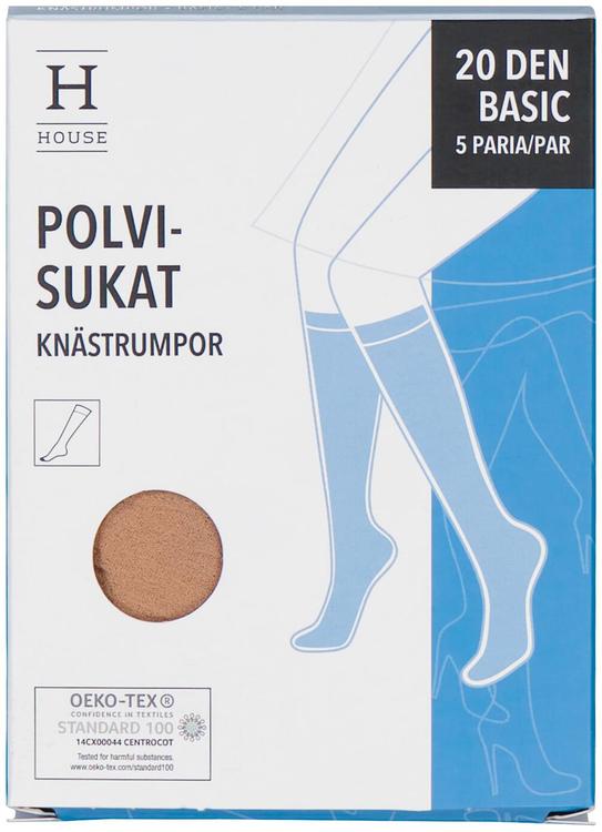 House naisten polvisukat basic 20 den 5-pack