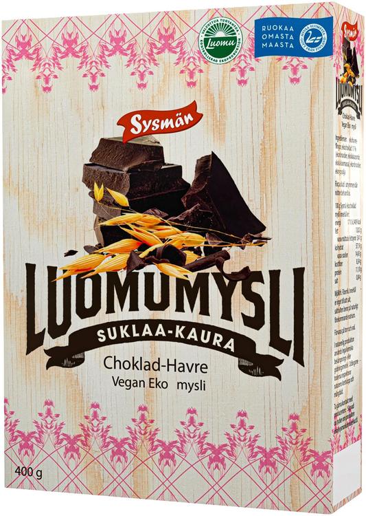 Sysmän Suklaa-Kaura Luomumysli 400g