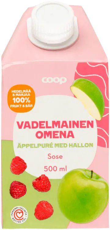 Coop vadelmainen omenasose 500 ml