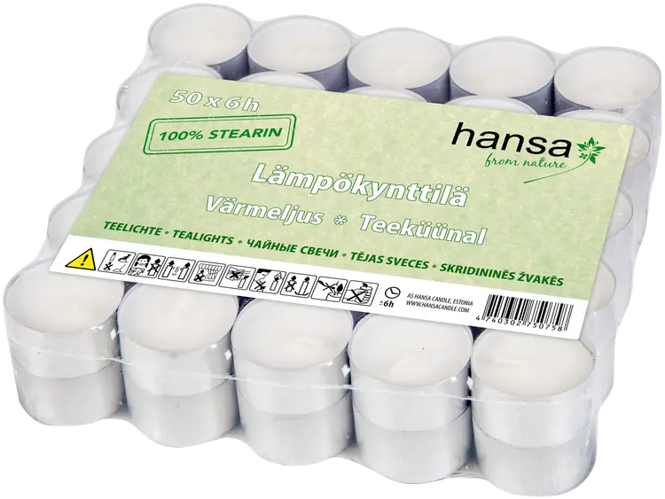 HANSA 6 t steariini lämpökynttilä 50kpl