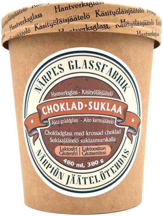 Närpiön Jäätelötehdas Suklaakermajäätelö suklaamurskalla laktoositon 480 ml 380 g