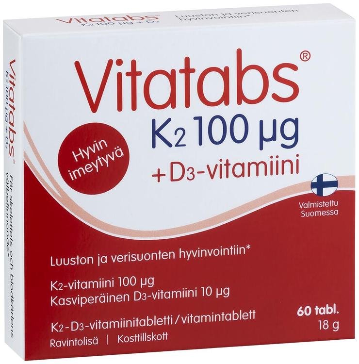 Vitatabs K2 100 + D3-vitamiini 60 tabl