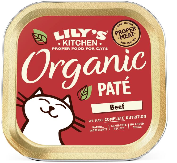 Lily's Kitchen 85g Organic Paté nautaa luomukissanruoka