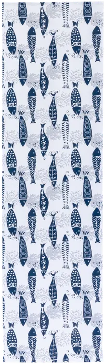 House kaitaliina Fishes 33x120cm sininen/valkoinen