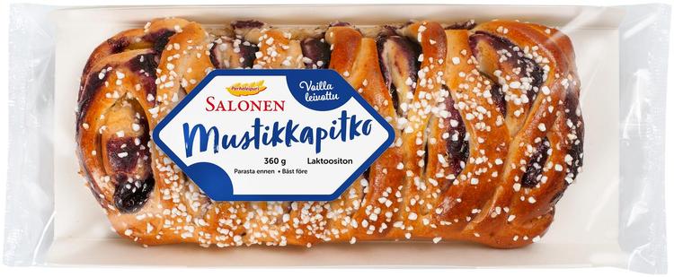 Perheleipuri Salonen Mustikkapitko 360 g mustikkatäytteinen pullapitko