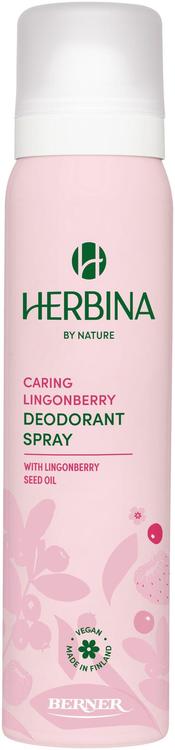 Herbina 100ml suihkedeodorantti Caring Lingonberry