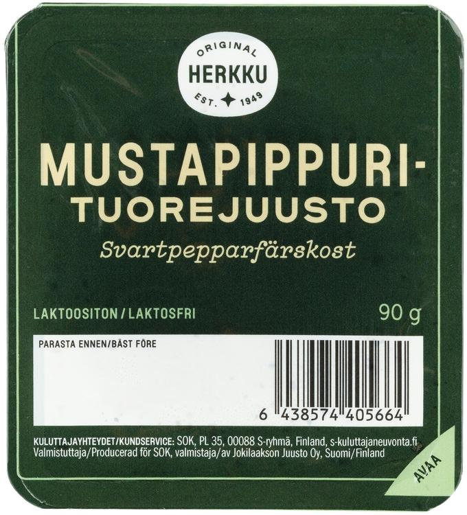 Herkku Mustapippurituorejuusto 90g