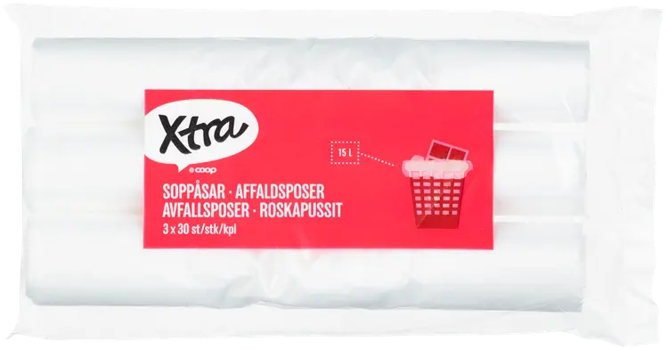 Xtra roskapussit 15 l 3x30 kpl