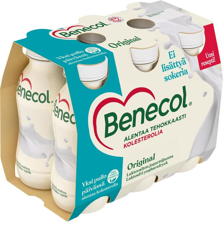 Benecol 6x100g jogurttijuoma original laktoositon kolesterolia alentava