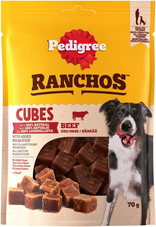 Pedigree Ranchos Cubes Härkää koiranherkku 70g