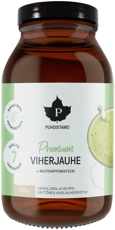 Puhdistamo Premium Viherjauhe + Maitohappobakteeri 120 g