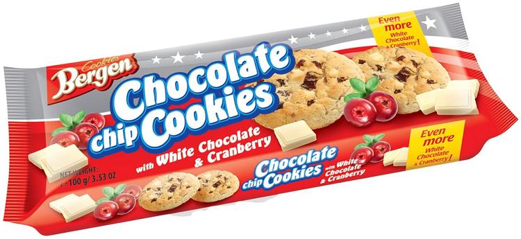 Bergen Cookies White chocolate & cranberry 100g