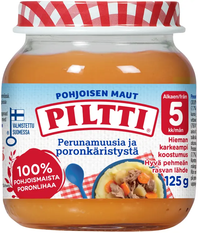 Piltti Pohjoisen maut 125g Perunamuusia ja poronkäristystä lastenateria 5kk
