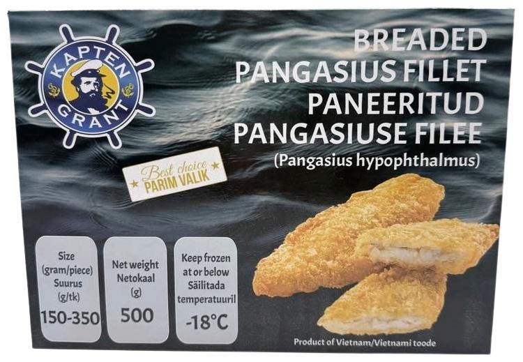 Paneeritud pangaasiuse filee külmutatud 500g