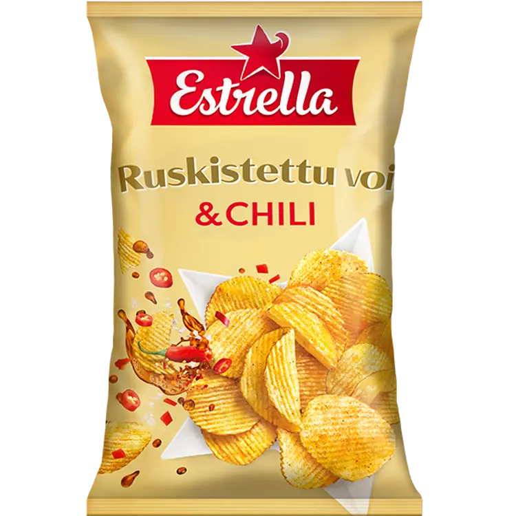 Estrella Ruskistettu voi & Chili sipsi 275g