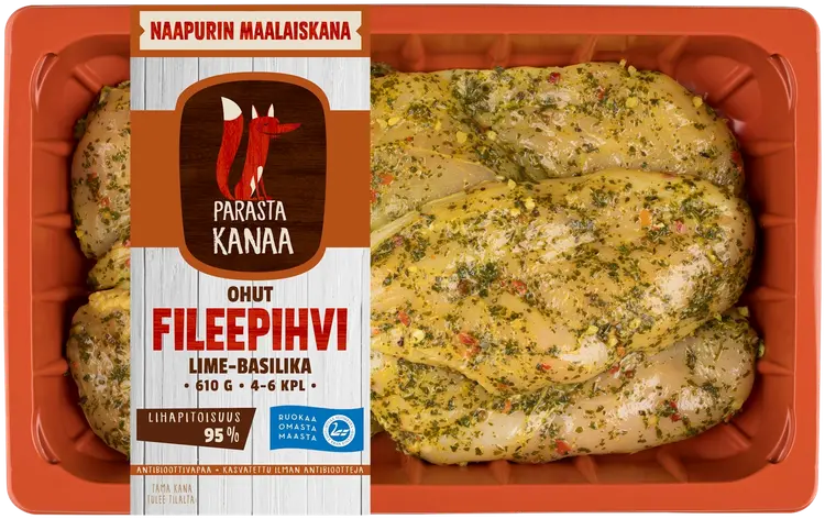 Naapurin Maalaiskanan ohutfileepihvi lime-basilika 610g