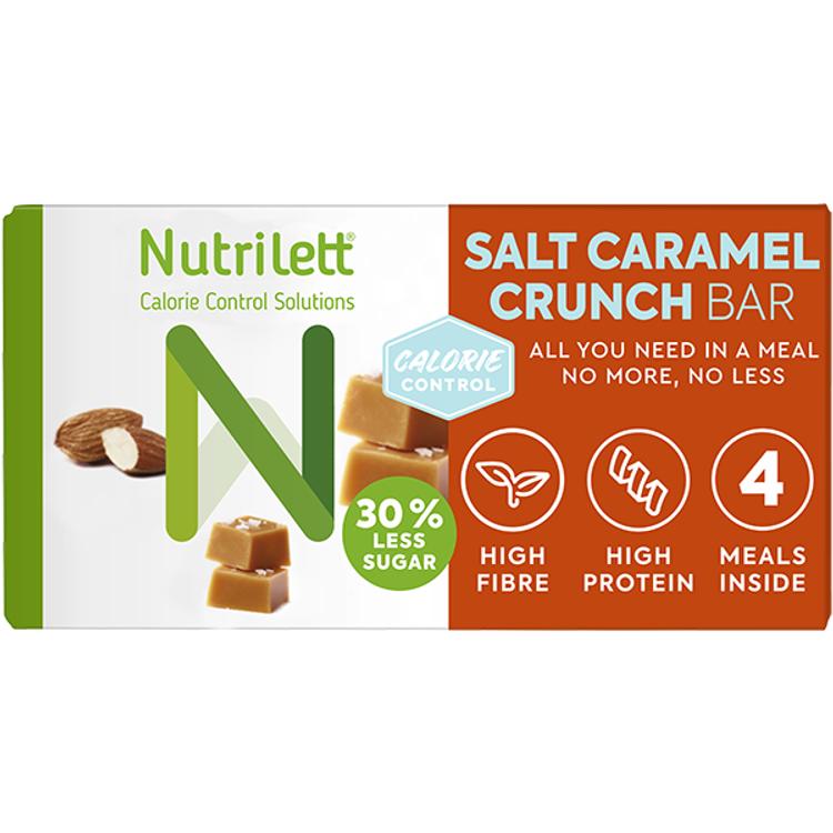 Nutrilett Salt Caramel Crunch bar vähälaktoosinen ateriankorvikepatukka painonhallintaan 4x56g