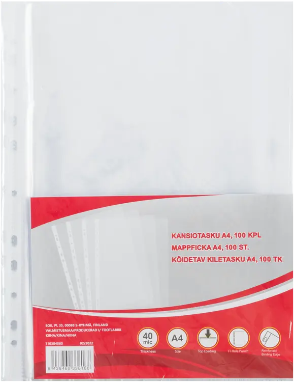 Kansiotasku A4 100 kpl
