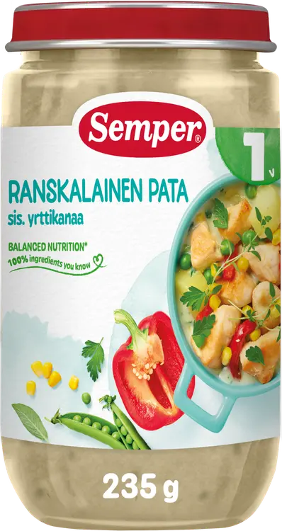 Semper Ranskalainen pata sis. yrttikanaa 1v ateria 235g