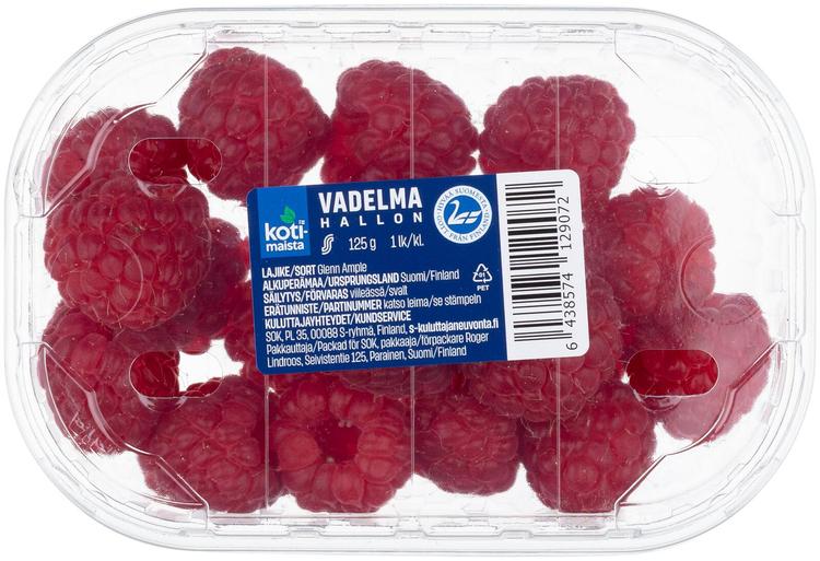 Kotimaista vadelma 125 g
