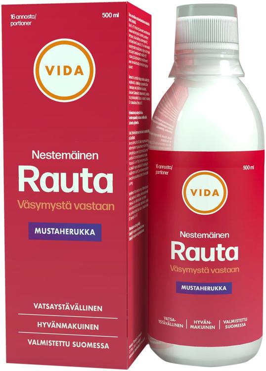 Vida rautavalmiste rauta mustaherukka nestemäinen 500ml