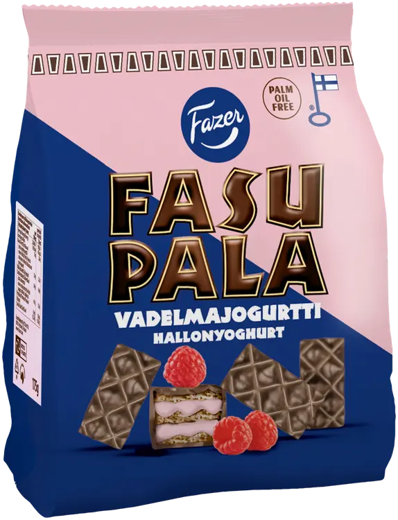 Fazer Fasupala Vadelmajogurtti vohvelikeksi 175g