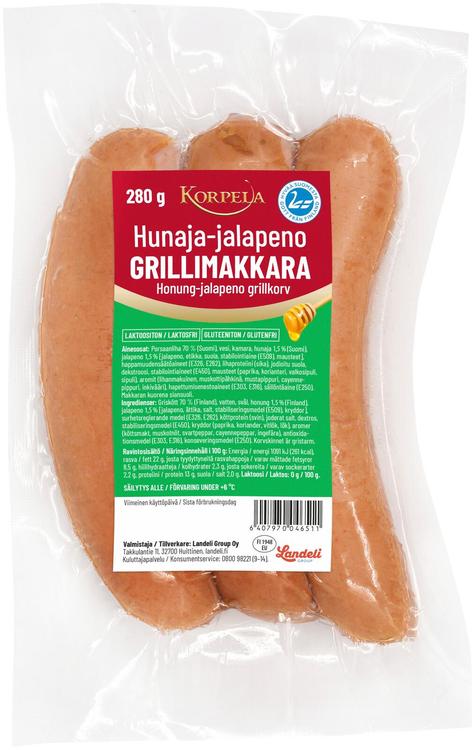Korpela Hunaja-Jalapeno grillimakkara 280 g