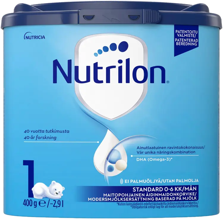Nutrilon Standard 1 400g, maitopohjainen äidinmaidonkorvikejauhe, 0-6 kk
