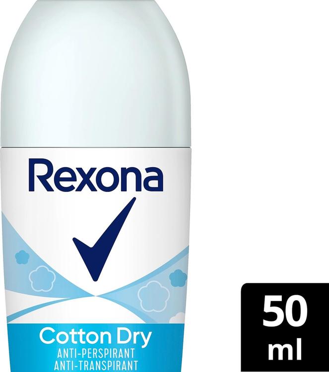 Rexona 48h Cotton Dry Antiperspirantti Deodorantti Roll-on naisille 50 ml
