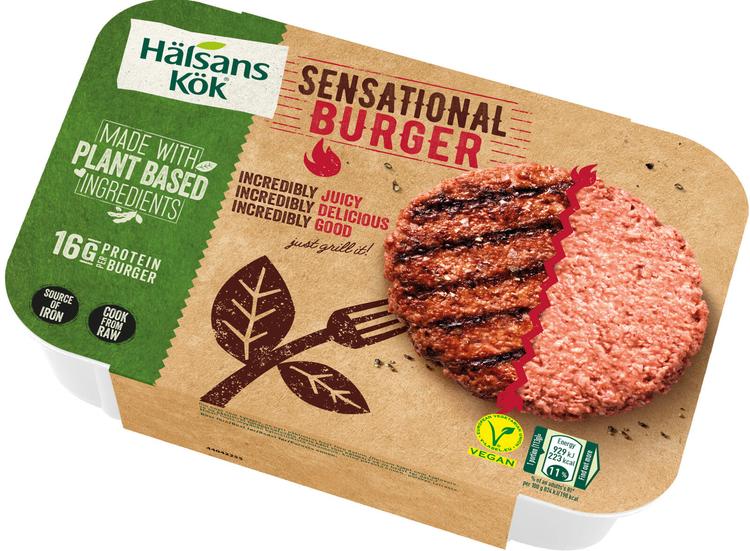 Hälsans Kök 226g Sensational Burger vegaaninen pihvi soija- ja vehnäproteiinista