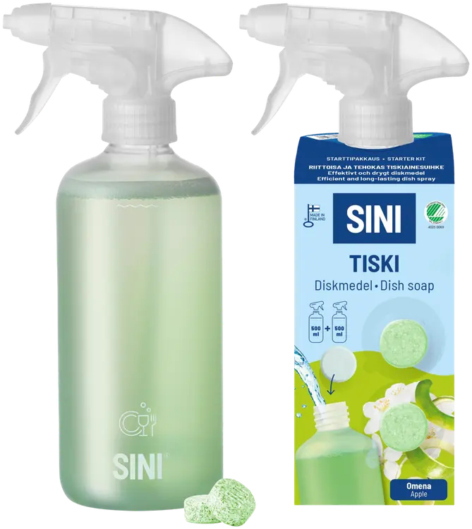SINI Tiskiaine - starttipakkaus, pullo + 2 puhdistusainetablettia