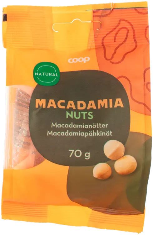 Coop macadamiapähkinät 70 g