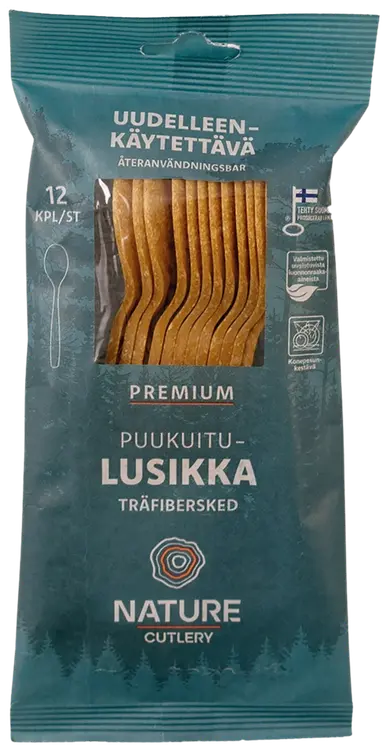 Nature Line puukuituruokalusikka Premium 12 kpl