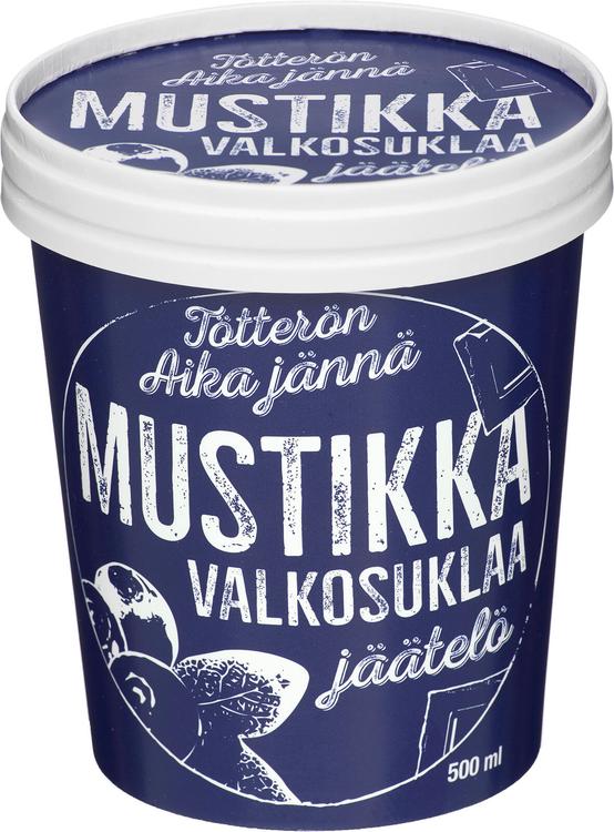 Tötterö 500ml mustikkajäätelö valkosuklaakastikkeella