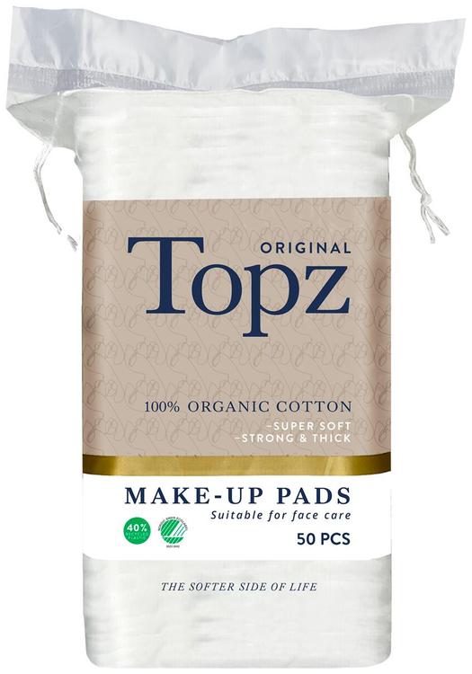 Topz Premium Square Make Up Pads -vanulaput 50 kpl