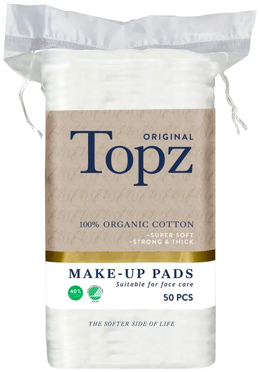 Topz Premium Square Make Up Pads -vanulaput 50 kpl