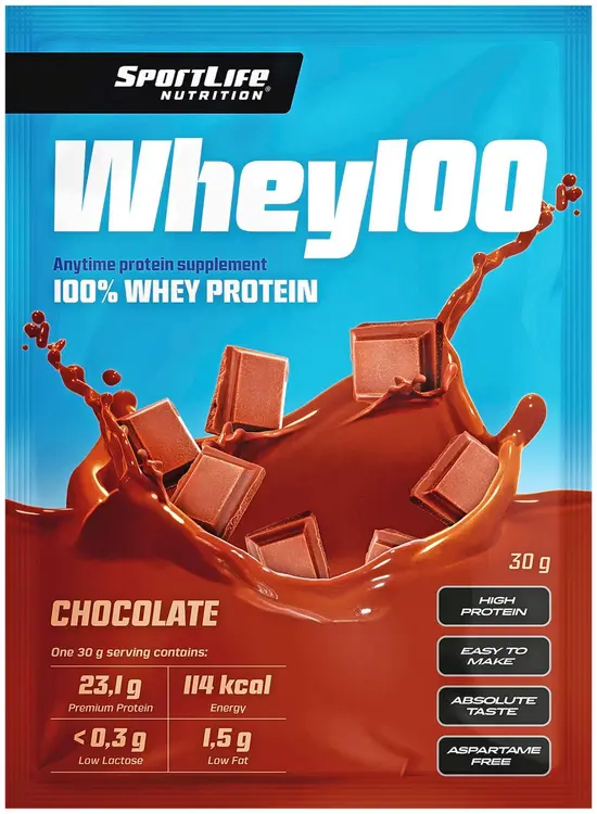 SportLife Nutrition Whey100 30g suklaa heraproteiinijauhe