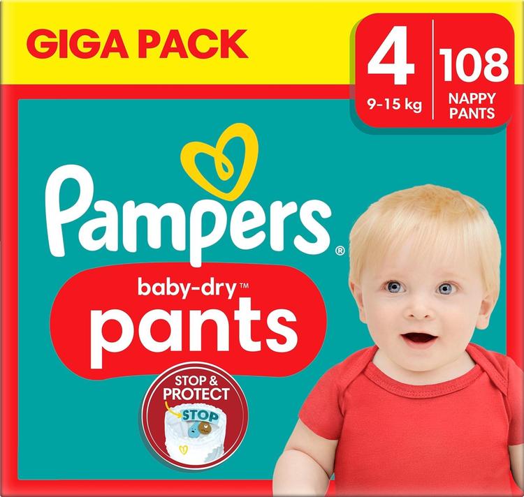 Pampers BabyDry Pants S4 9-15kg 108kpl vaippa