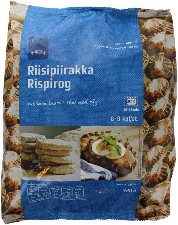 Rainbow Riisipiirakka 9x80g pakaste