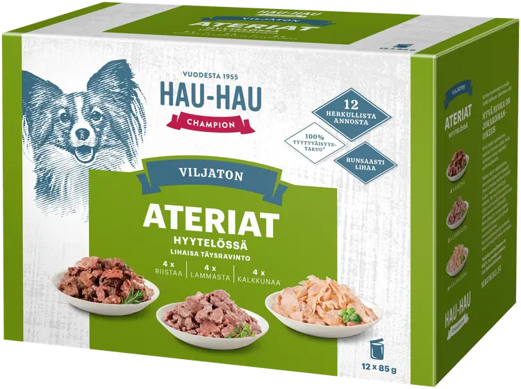 Hau-Hau Champion Viljaton annosaterialajitelma hyytelössä täysravinto 12 x 85 g