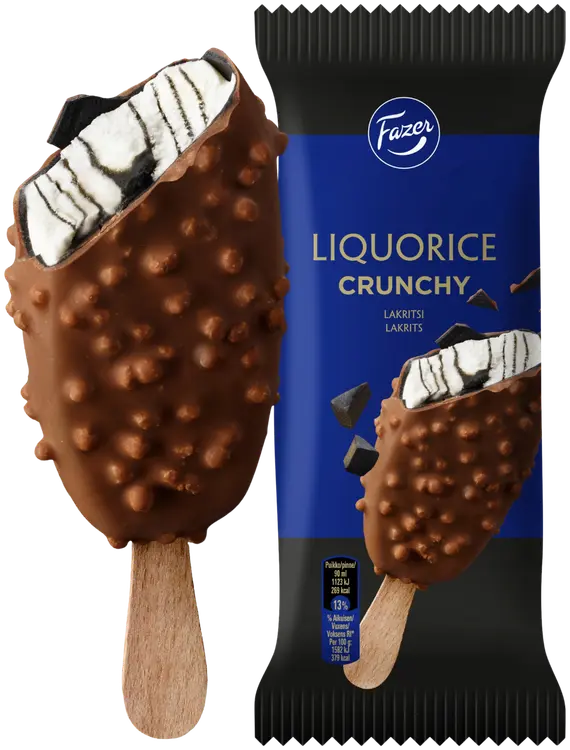 Fazer Liquorice Crunchy jäätelöpuikko 71g/90ml