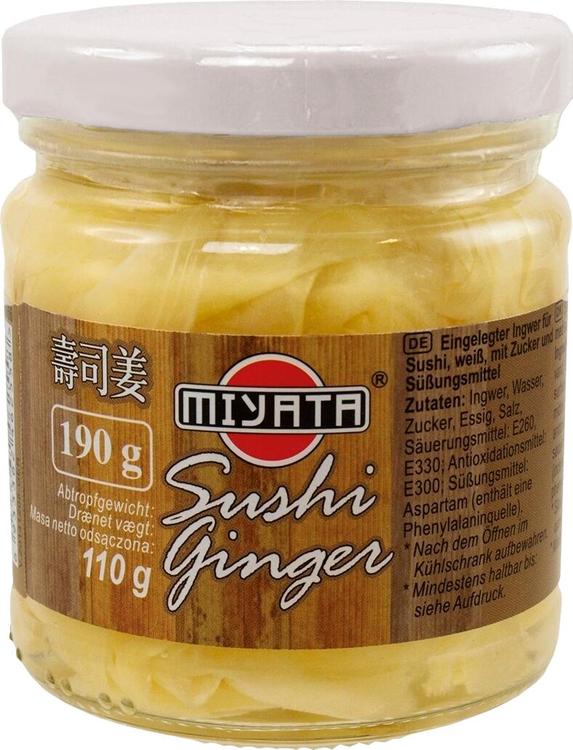 Miyata Sushi Ginger 190/110g viipaloitu inkivääri riisiviinietikkaliemessä