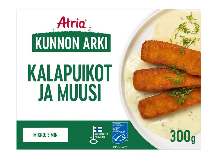Atria Kunnon Arki Kalapuikot ja Muusi 300g