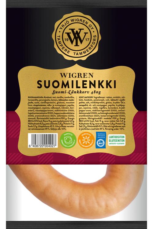 Wigren Suomilenkkimakkara luonnonsuolessa 480g,laktoositon